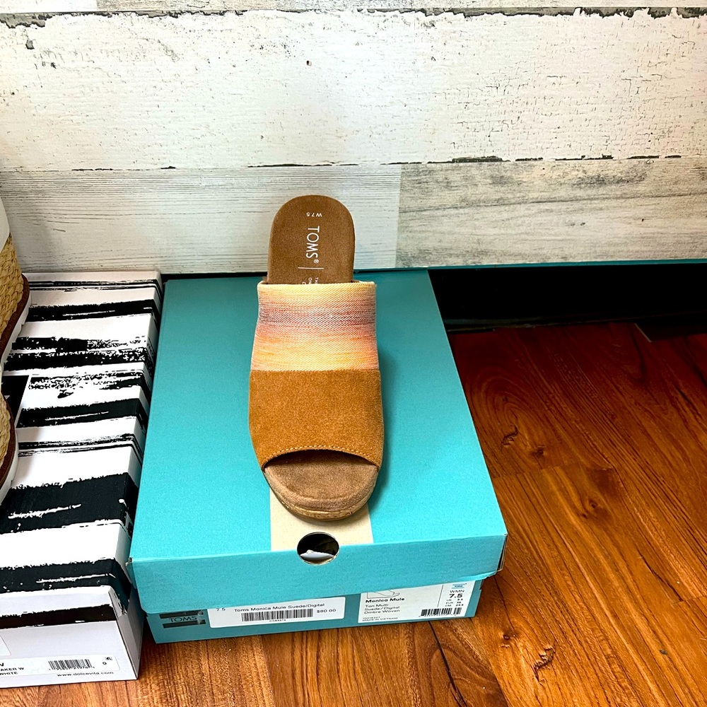 Monica Mule, Tan Multi Suede/Digital Ombre Woven